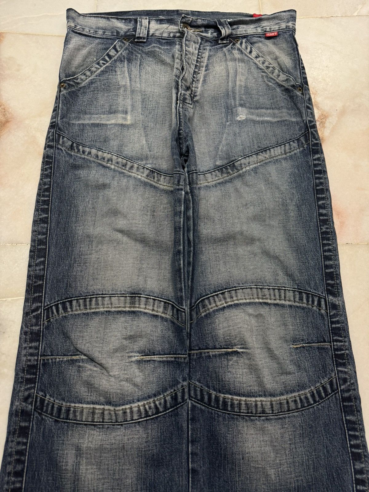 Japanese Brand BAGGY FLARE VINTAGE JAPANESE THRASHED JEANS 90s Size US 32 / EU 48 - 3 Thumbnail