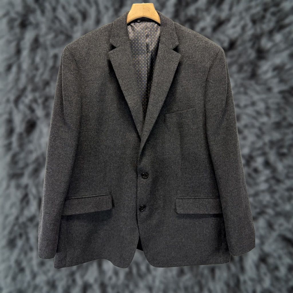 Ralph Lauren Lauren Ralph Lauren Black Label Blazer Sport Coat Mens 48R Wool Cashmere Charcoal Solid 2-Button 4-Button Vintage No Mens Size 48R - 1 Thumbnail