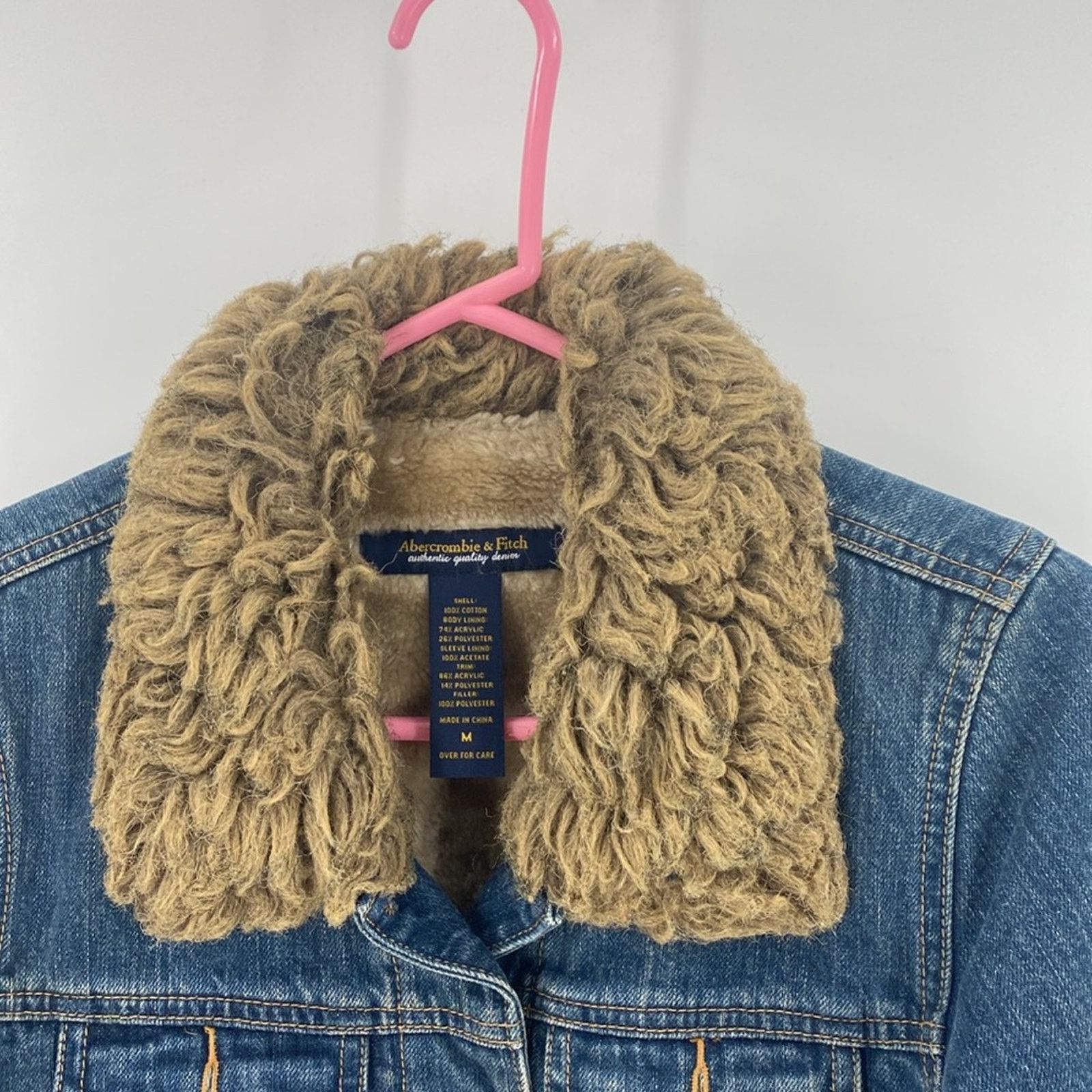 Abercrombie & Fitch Abercrombie & Fitch denim faux fur collar lined Y2K jacket Size M / US 6-8 / IT 42-44 - 4 Thumbnail