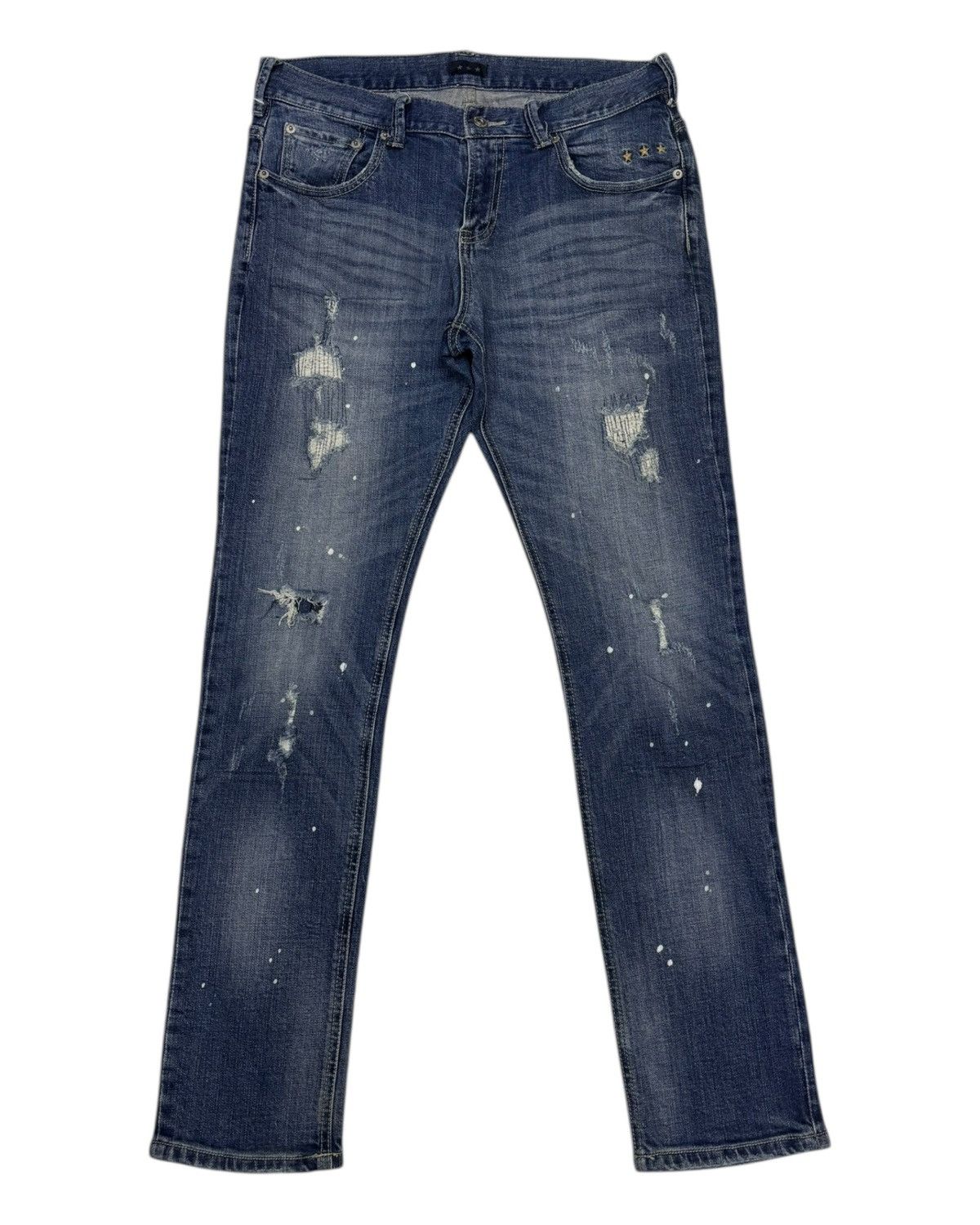 General Research × Japanese Brand Vintage Graphic Reserch Foundation Distressed Denim Jean Size US 32 / EU 48 - 7 Thumbnail