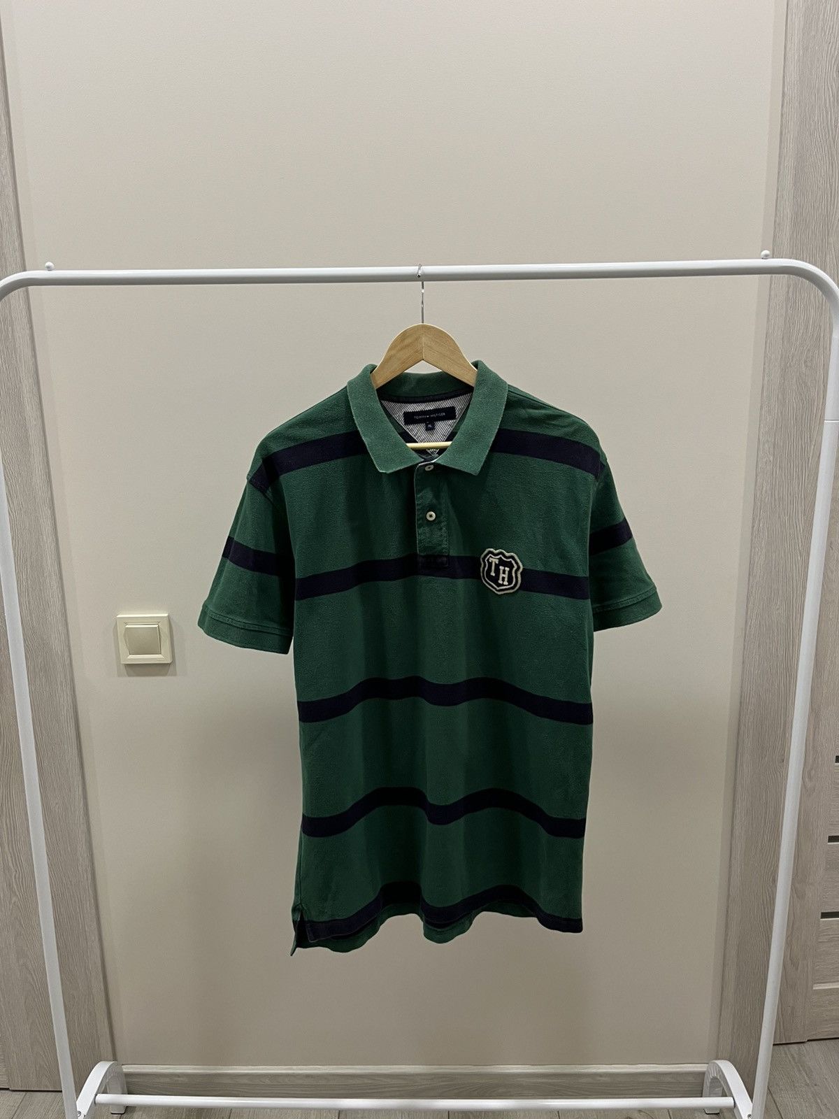 Tommy Hilfiger Vintage Tommy Hilfiger 90s Polo Shirt Stiped Blue and Green Size US XL / EU 56 / 4 - 1 Thumbnail