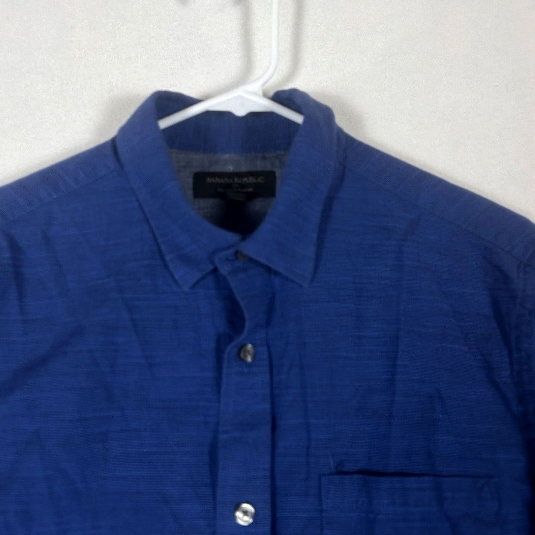 Banana Republic Banana Republic Button-Up Shirt Mens M Slim Fit Blue Long Sleeve Button-Front 100% Cotton Size US M / EU 48-50 / 2 - 2 Thumbnail