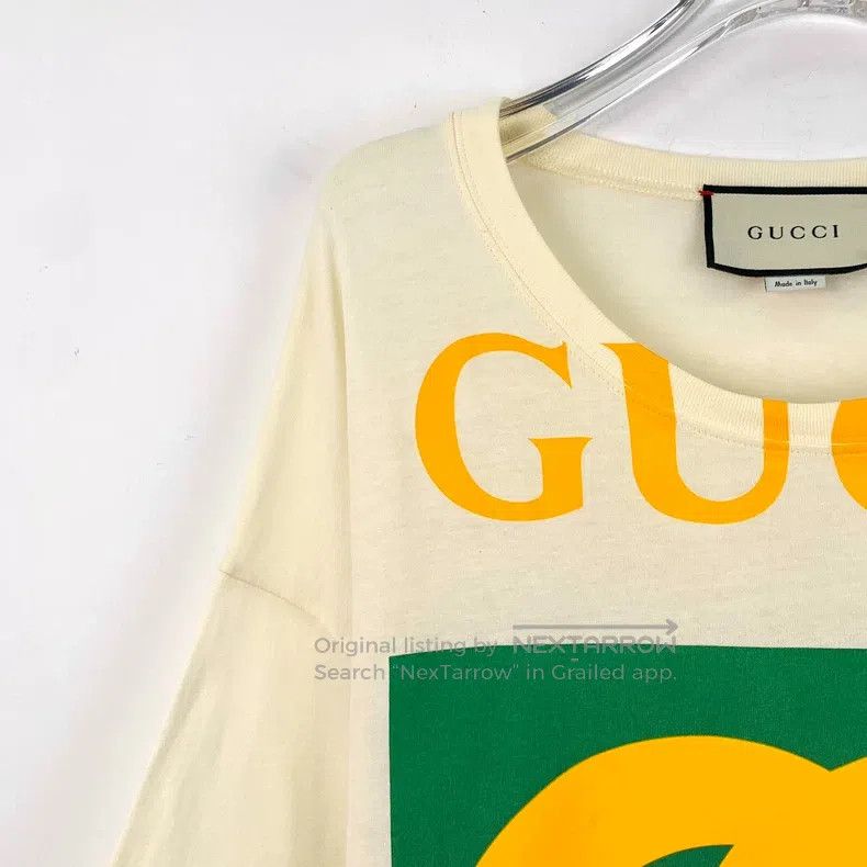 Gucci Gucci Beige logo letter print cotton round-neck short-slee Size US XXS / EU 40 - 3 Thumbnail