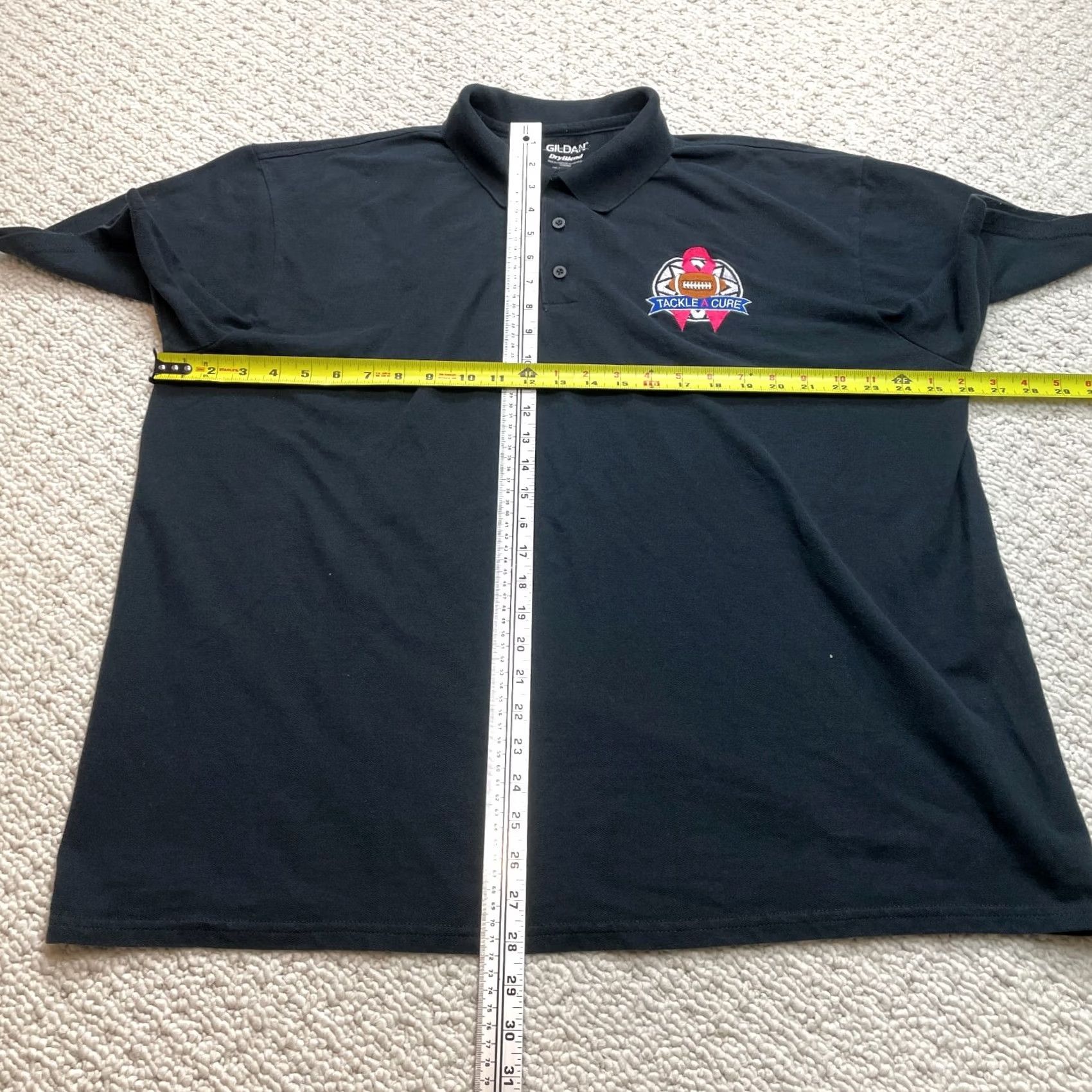 Gildan Gildan Dry Blend Polo Shirt Mens 2XL Black Tackle a Cure Golf Logo Size US XXL / EU 58 / 5 - 4 Thumbnail