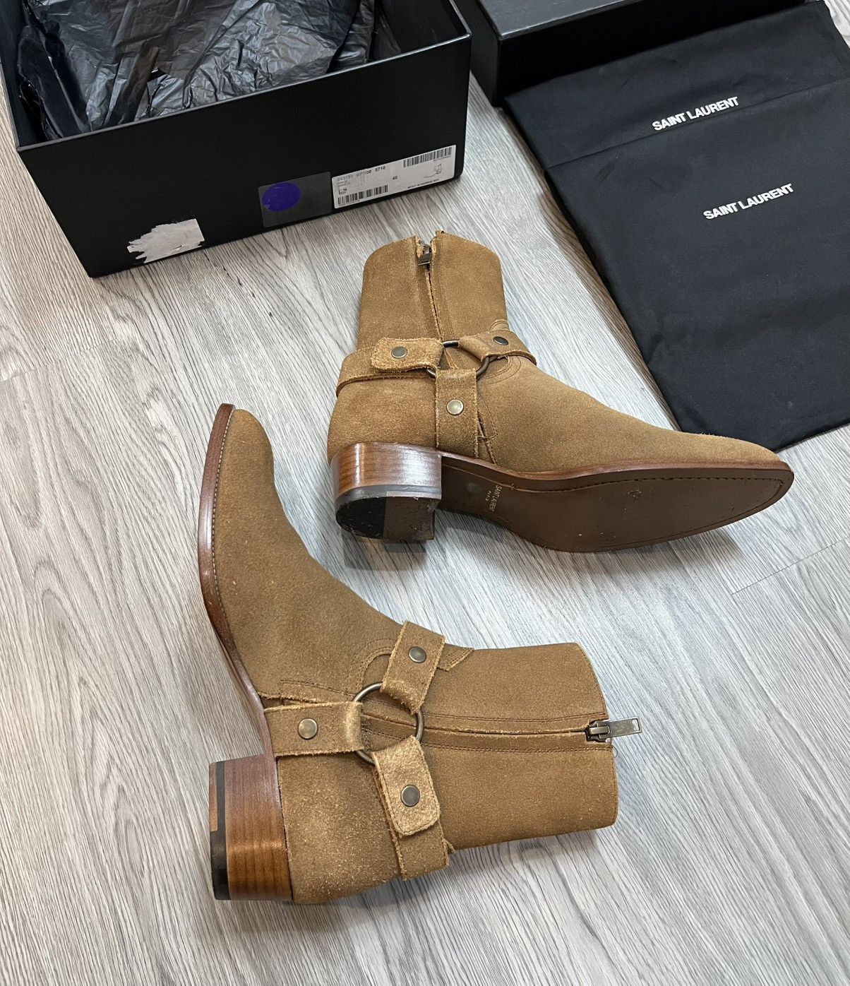 Saint Laurent Paris Saint Laurent Wyatt Harness Tobaco Boots Size US 7 / EU 40 - 8 Thumbnail