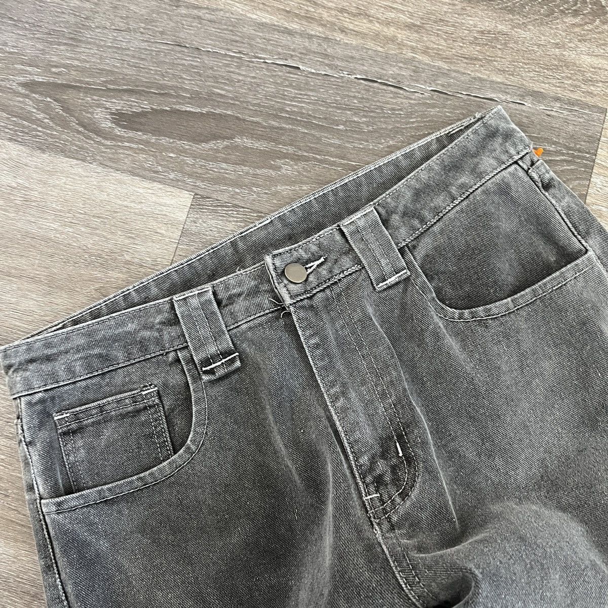 Japanese Brand × StraightFaded × Vintage Crazy Vintage Y2K faded black Double knee pocket baggy jeans Size US 32 / EU 48 - 5 Thumbnail