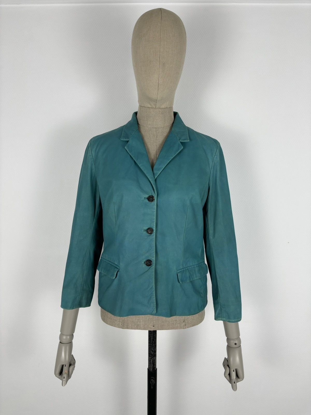 Prada RARE Milano Luna Rossa Italy Leather Biker Jacket 3-Buttons Blazer Pocket Coat Size 46 Size M / US 6-8 / IT 42-44 - 1 Thumbnail