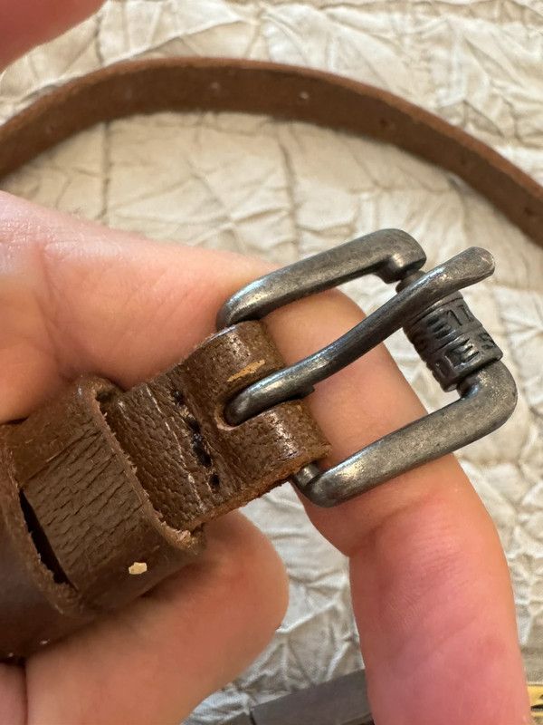 Diesel × Vintage Vintage y2k 00s Diesel Logo Skinny Leather Brown Belt Size ONE SIZE - 4 Thumbnail