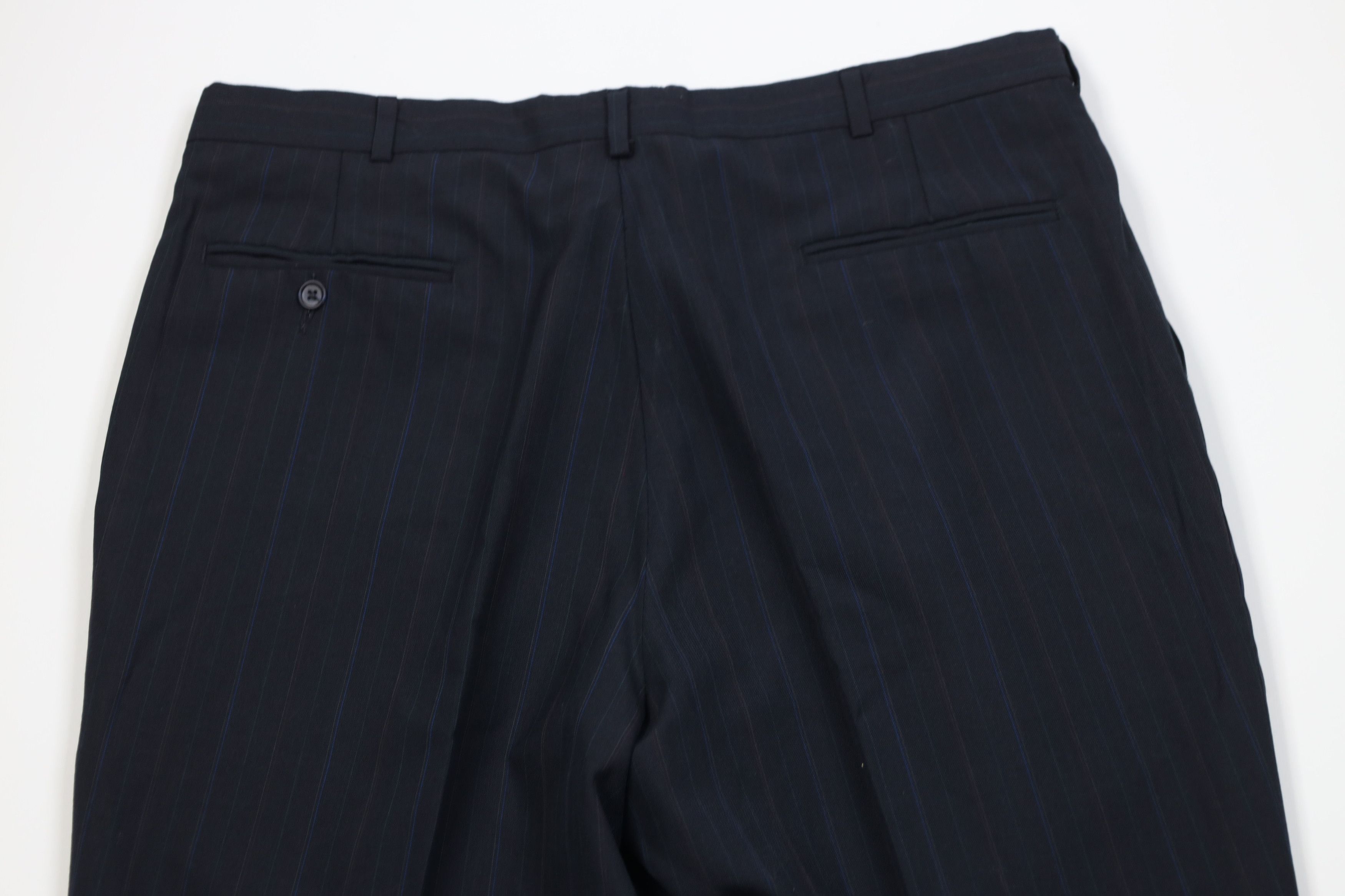 Vintage Vintage 90s Wool Blend Knit Striped Wide Leg Chino Pants USA Size US 36 / EU 52 - 10 Thumbnail