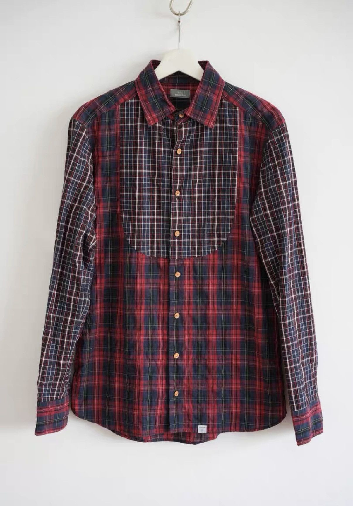Kolor Kolor Beacon 16SS Red Plaid Panel Shirt K4 Size US M / EU 48-50 / 2 - 1 Thumbnail