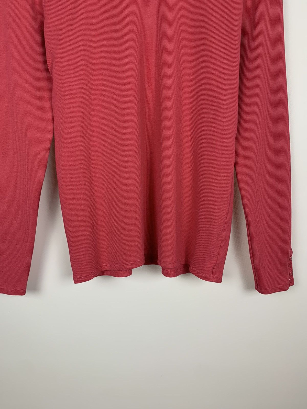 Sezane Sezane Mock Neck Long Sleeve T-Shirt Pink Size XL Luxury Top Size XL / US 12-14 / IT 48-50 - 3 Thumbnail