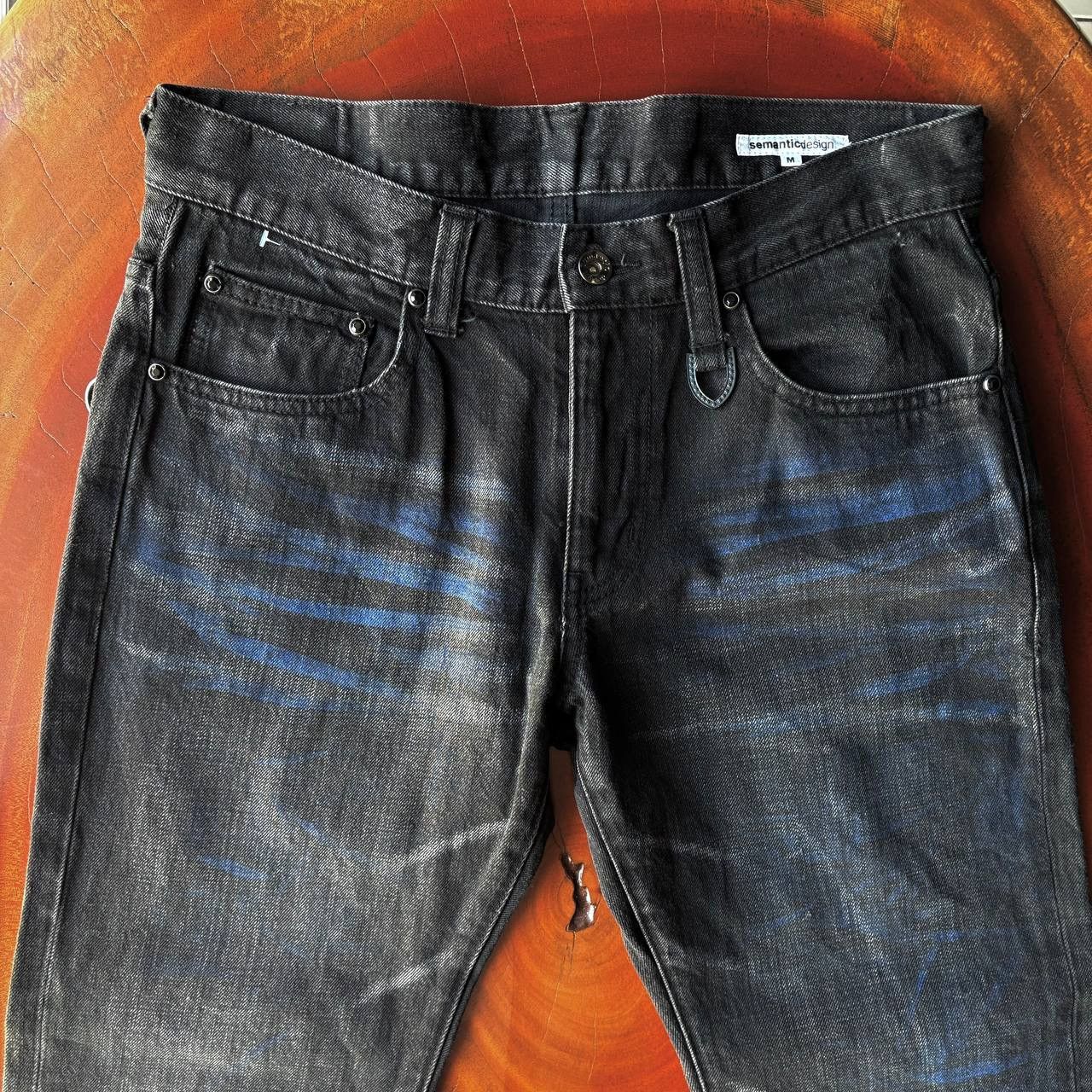 semanticdesign Semantic Design Acid Wash Bleach Flared Black Jeans Pants Size US 32 / EU 48 - 3 Thumbnail