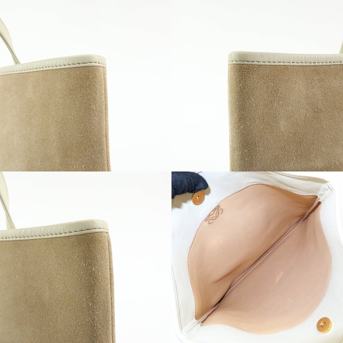 Loewe Loewe Anagram Suede Tote Tan Size ONE SIZE - 7 Thumbnail