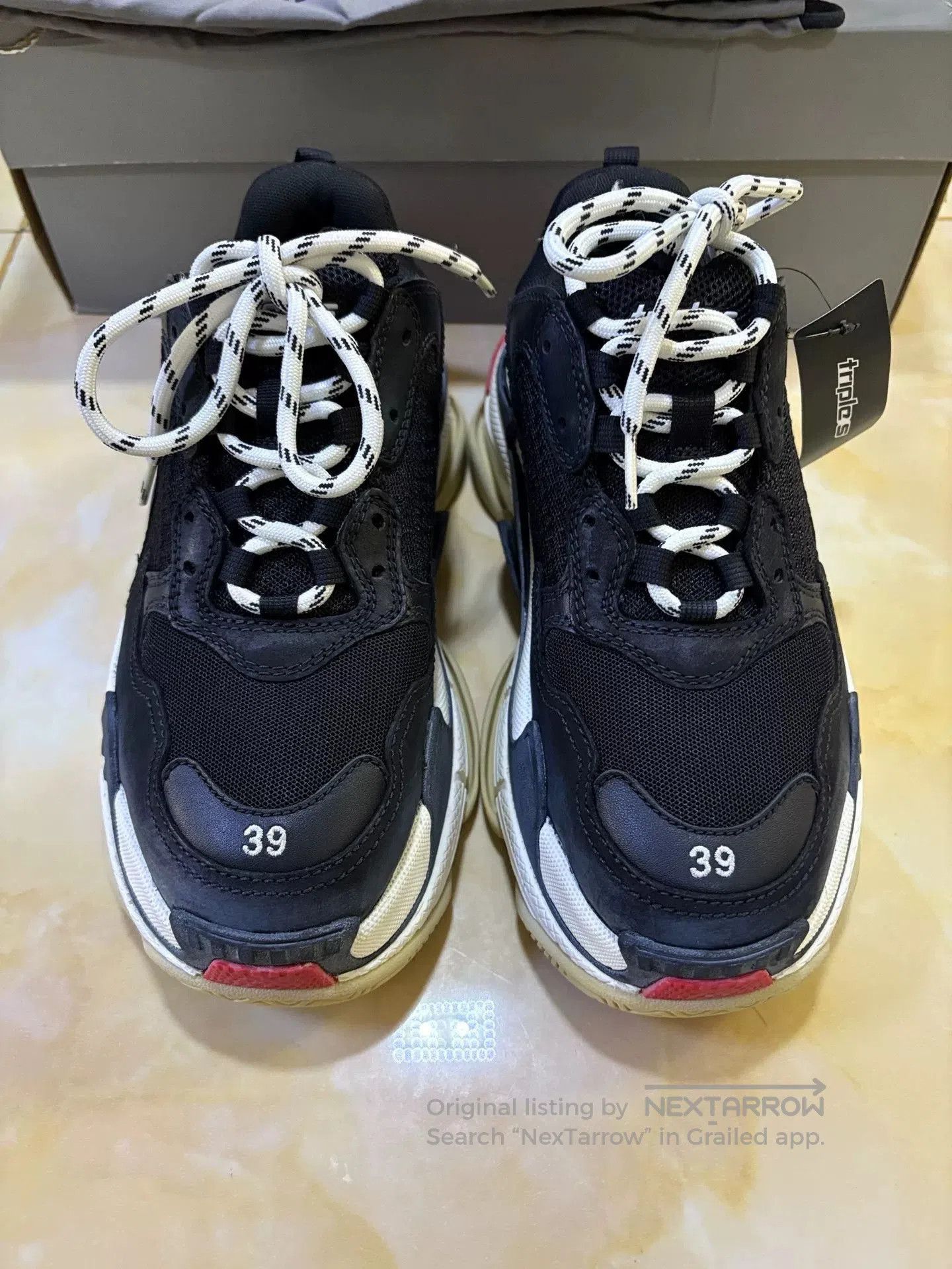 Balenciaga Balenciaga Triple S OG Distressed Black Red. Size US 6 / EU 39 - 2 Thumbnail
