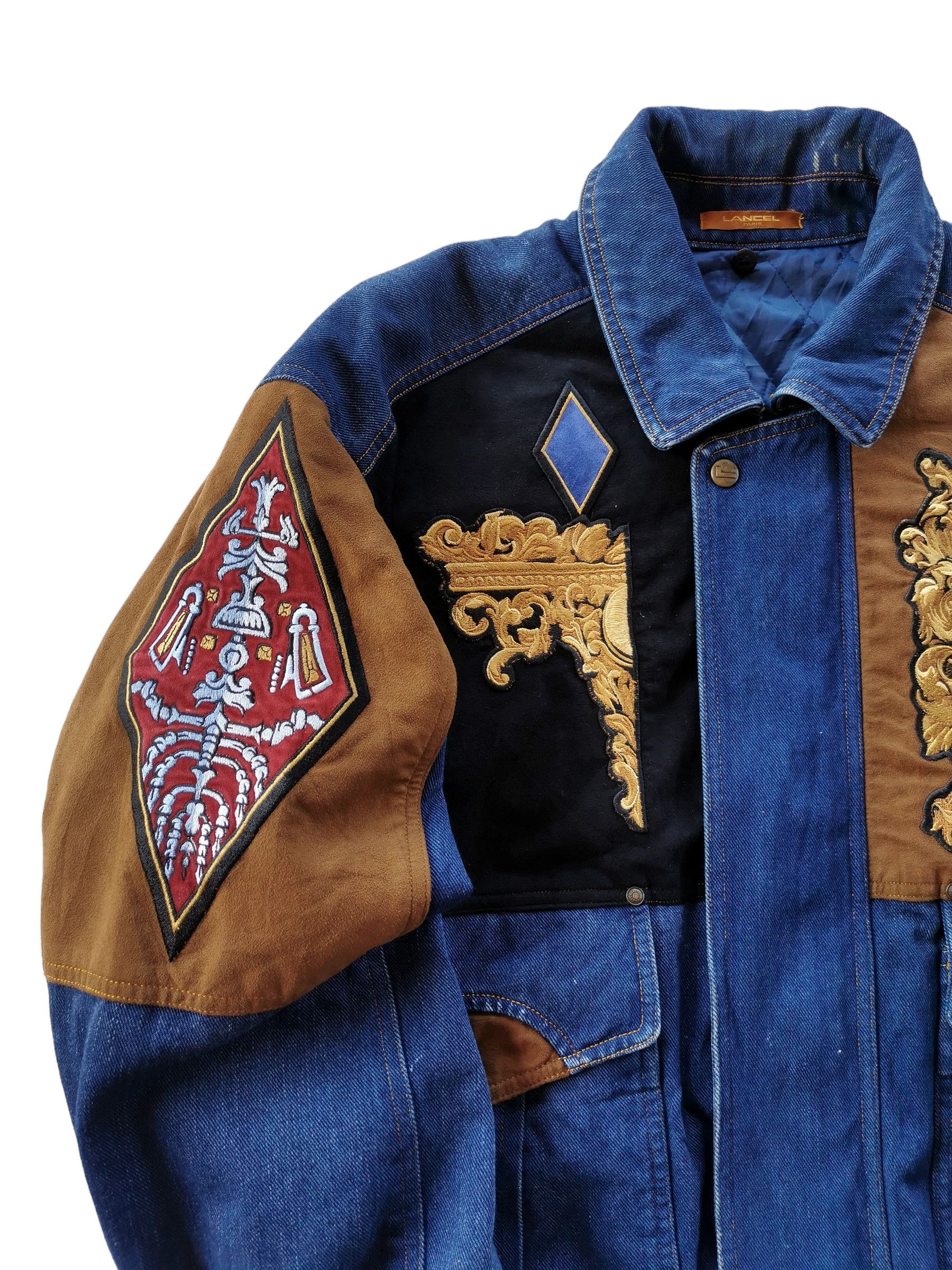 Japanese Brand × Lancel × Vintage Vintage Lancel Paris Embroidery Patchwork Denim Jacket Size US L / EU 52-54 / 3 - 3 Thumbnail