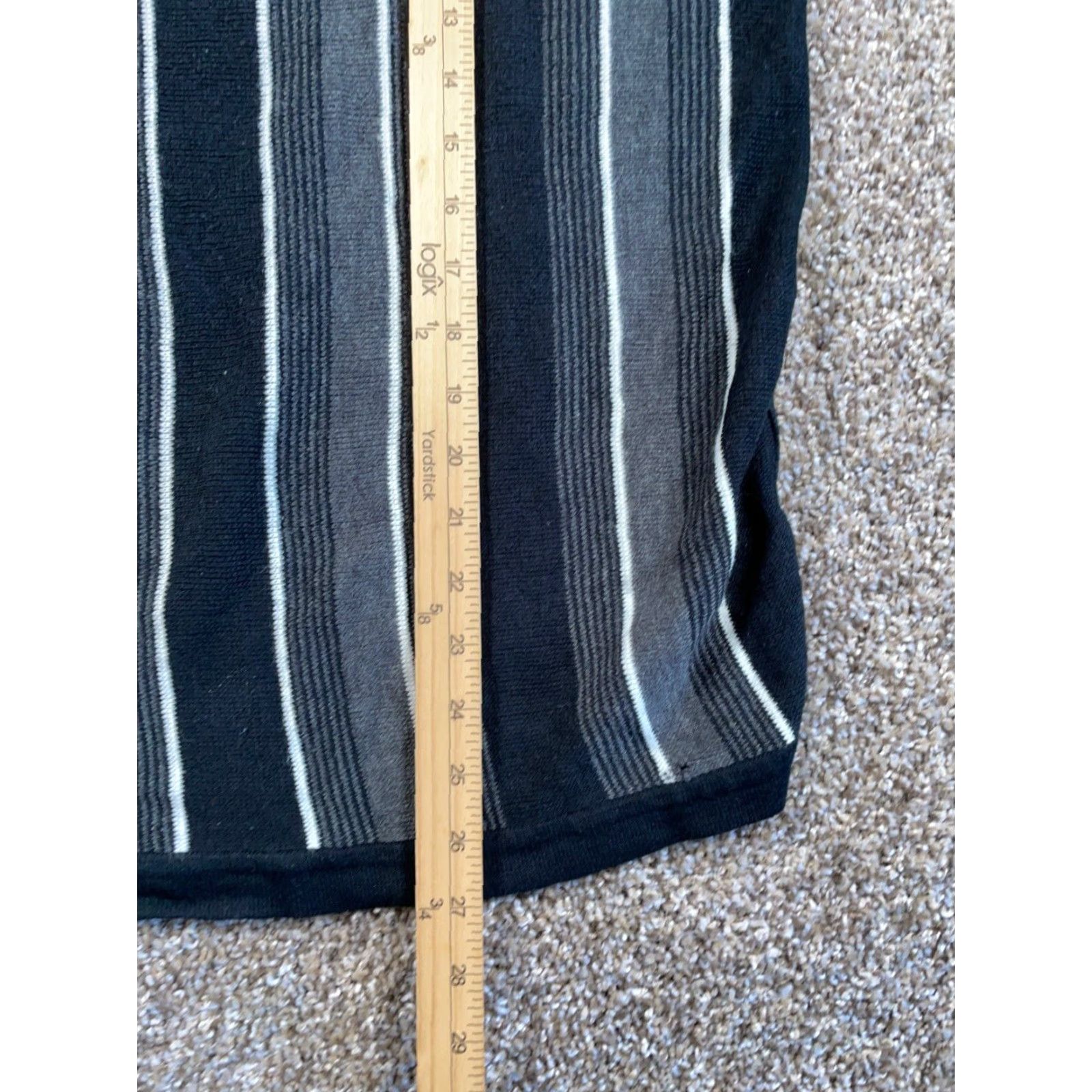 Vintage VINTAGE County Seat 1/4 Zip Sweater Adult Medium Black Striped Lightweight Knit 90s Hipster Mens Size US M / EU 48-50 / 2 - 7 Thumbnail