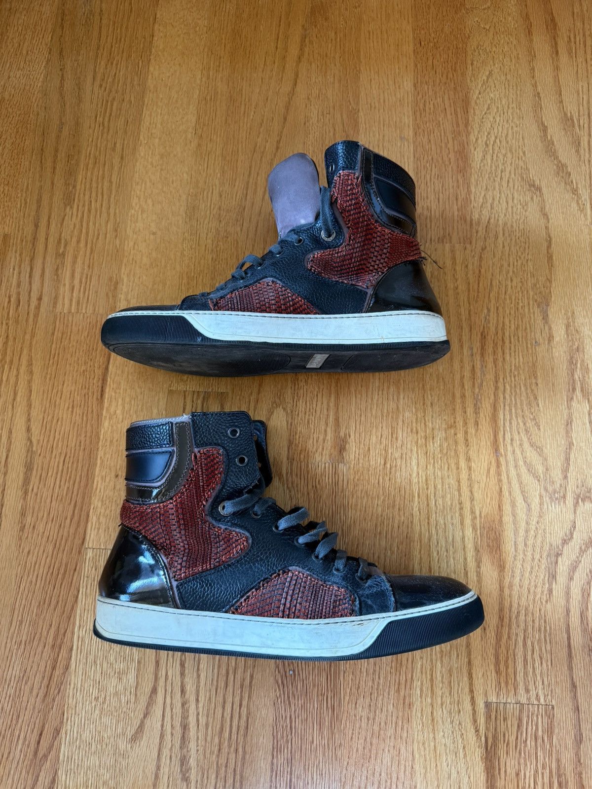 Lanvin Lanvin Leather High-Top - Black/Red Size US 10 / EU 43 - 1 Thumbnail