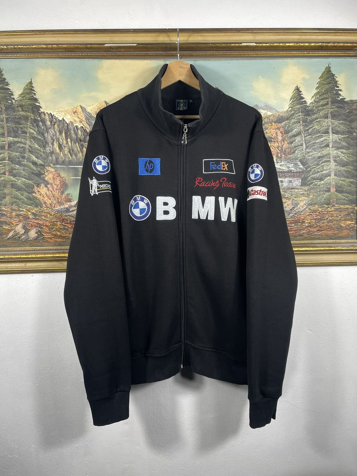 BMW BMW Vintage Retro Y2k 00s Zip Jacket Crewneck Race Nascar Size US XL / EU 56 / 4 - 1 Thumbnail
