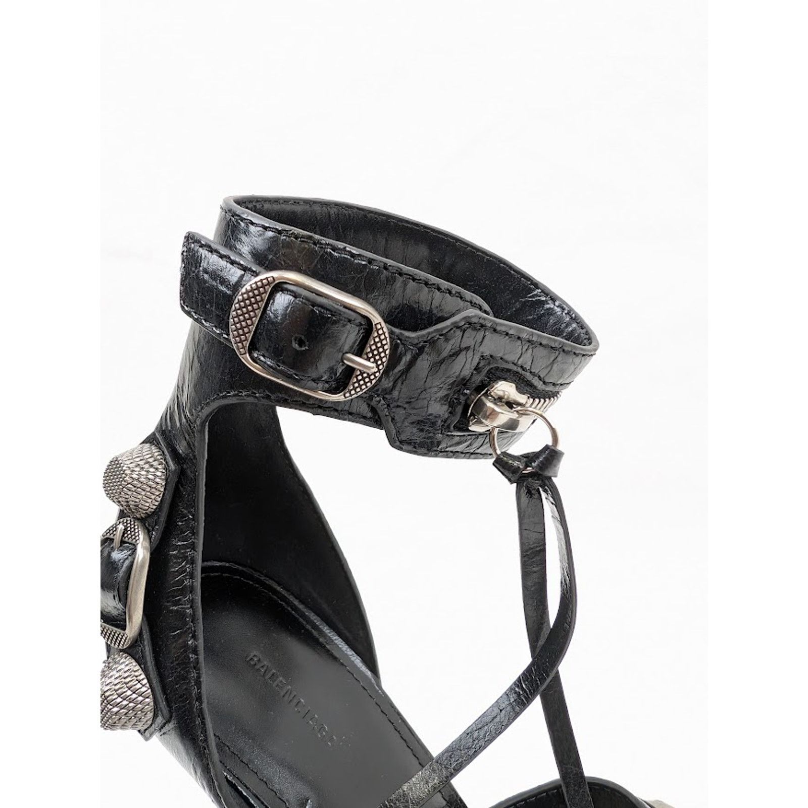 Balenciaga o1rshd1 Arena ABS Cagole Sandal H110 in Black/Aged Nikel Size US 8 / IT 38 - 5 Thumbnail