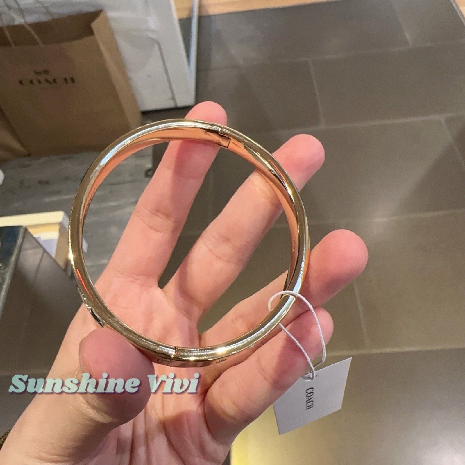 Coach NWT Coach Repeated C Hinged Bangle Gold Plated brass CFG12 Size ONE SIZE - 2 Thumbnail