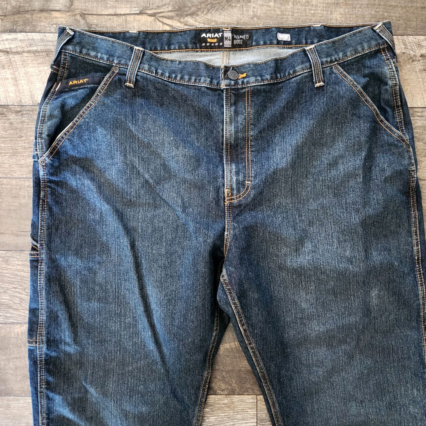 Ariat Ariat Men's M4 Relaxed Boot Jeans 44x30 Blue Denim Work Carpenter Pocket Denim Jeans Size US 44 / EU 60 - 3 Thumbnail