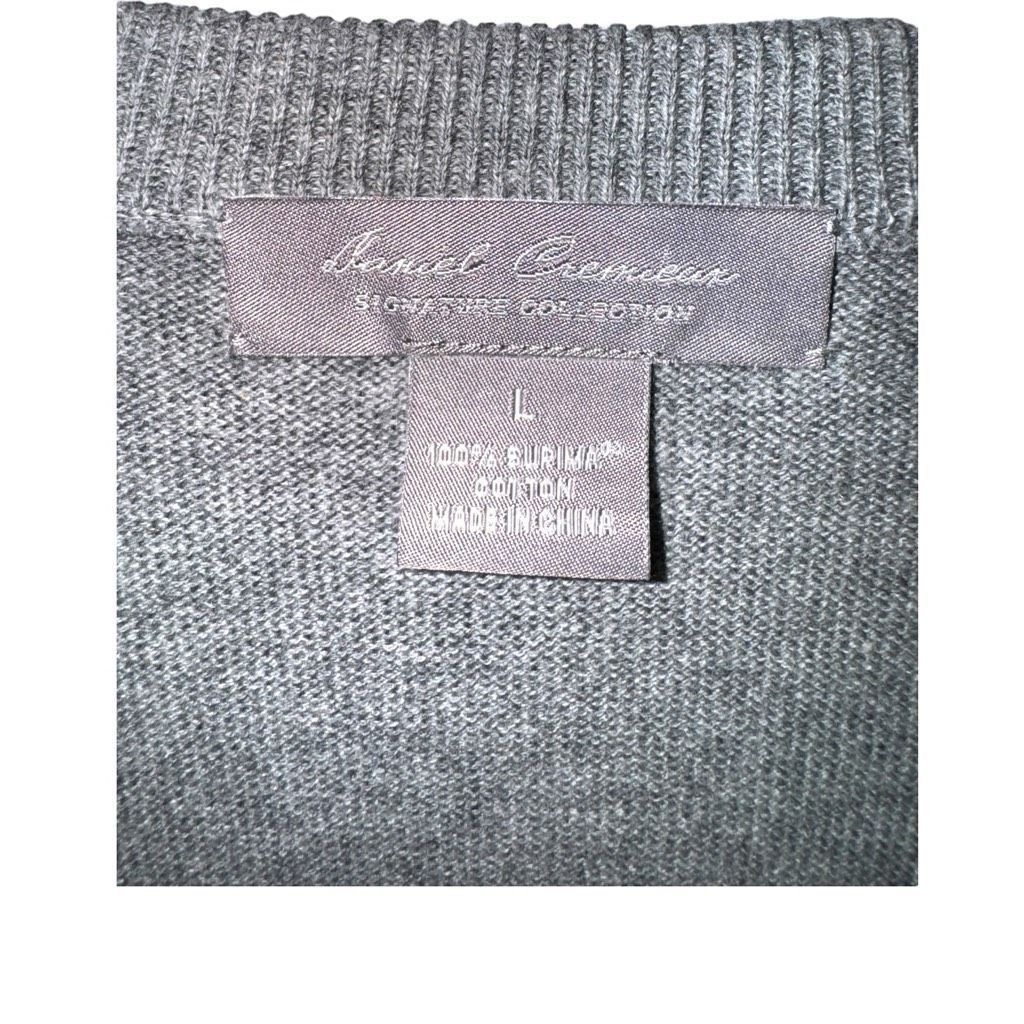Daniel Cremieux Gray Daniel Cremieux Pima Cotton V Neck Sweater Vest Size L Size US L / EU 52-54 / 3 - 2 Thumbnail