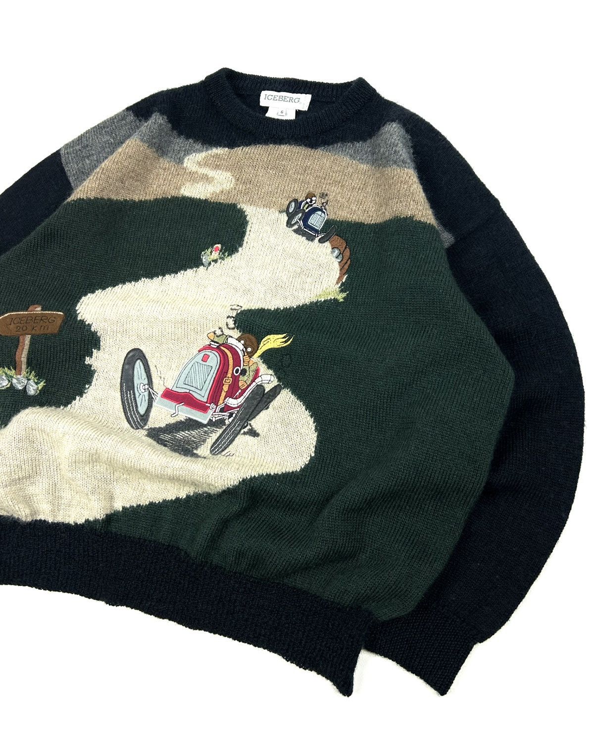 Iceberg rare Iceberg 90s Cartoon Racing Wool Sweater Vintage Italy Size US L / EU 52-54 / 3 - 5 Thumbnail