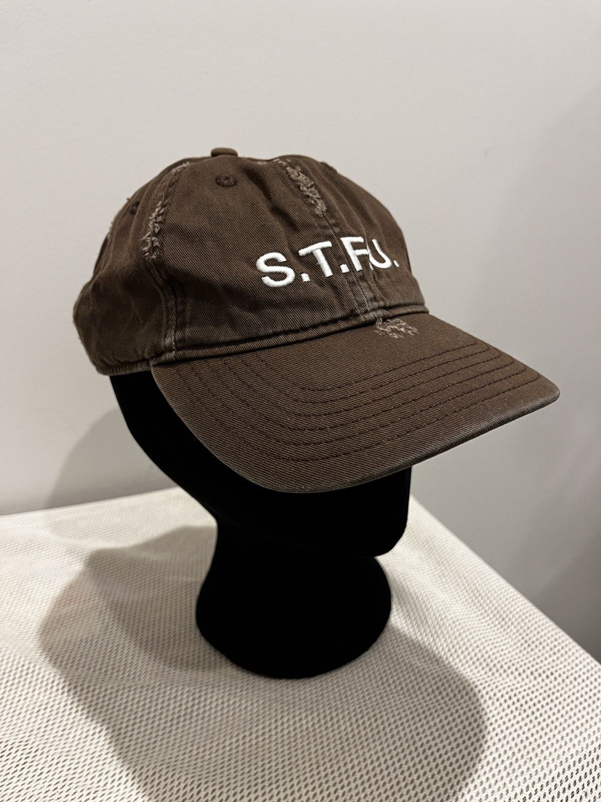 Heron Preston Heron Preston STFU Distressed Hat (unisex) Size ONE SIZE - 4 Thumbnail