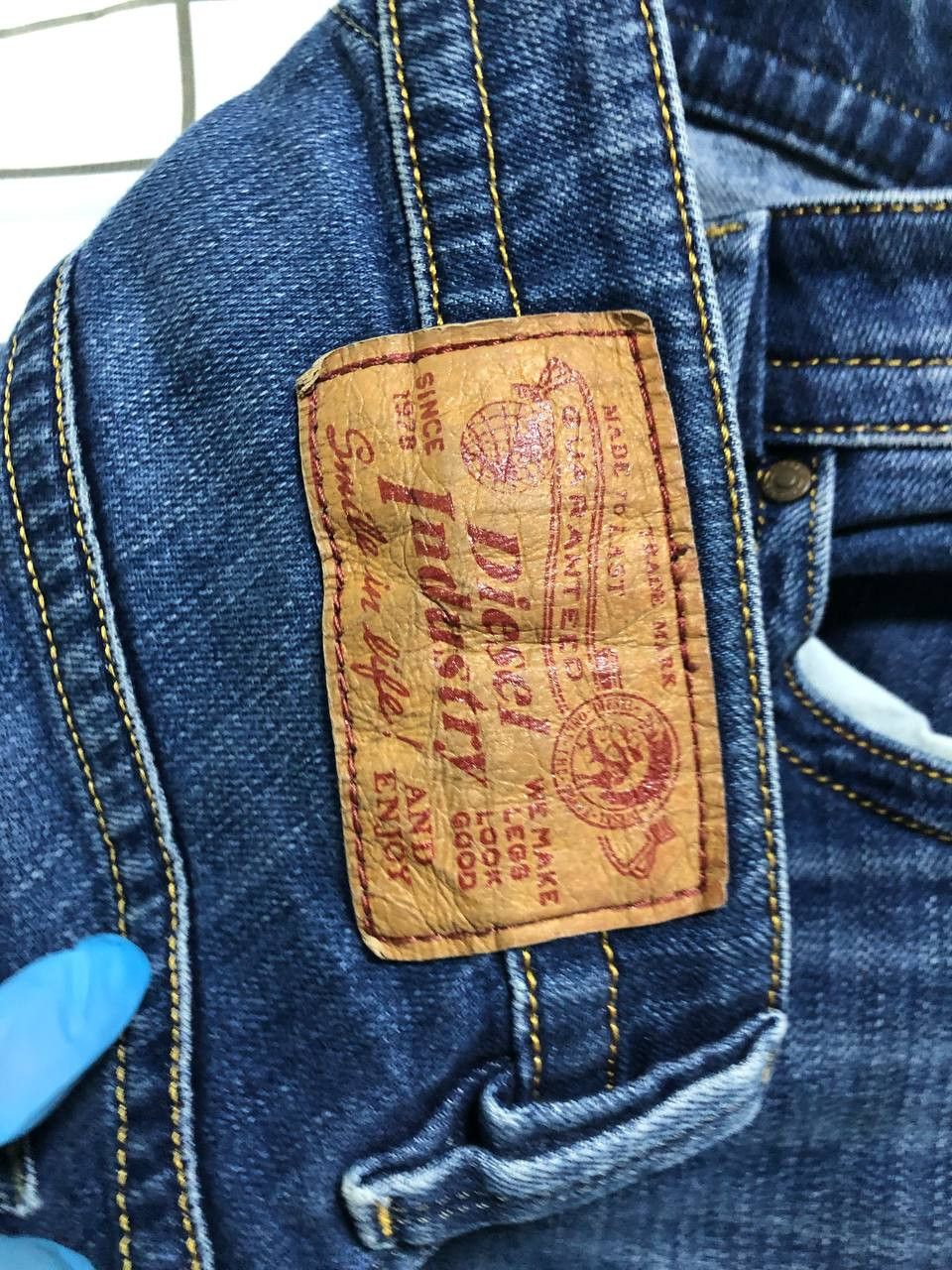 Diesel Diesel Thavar 0880G Faded Whiskered Denim Slim Jeans Size US 32 / EU 48 - 18 Thumbnail
