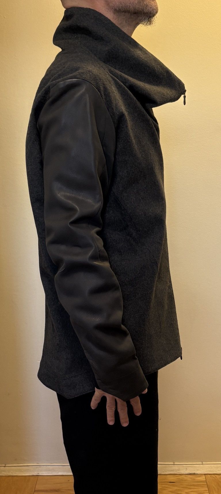 Devoa Wool Jacket W/ Leather Sleeves Size US L / EU 52-54 / 3 - 20 Thumbnail