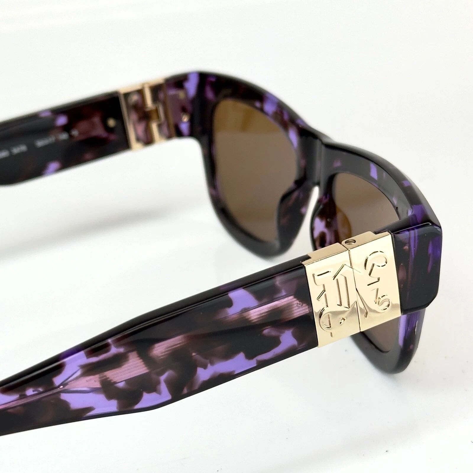 Palm Angels PALM ANGELS PERI065 065 MERRIL Purple Logo Unisex Sunglass Size ONE SIZE - 7 Thumbnail