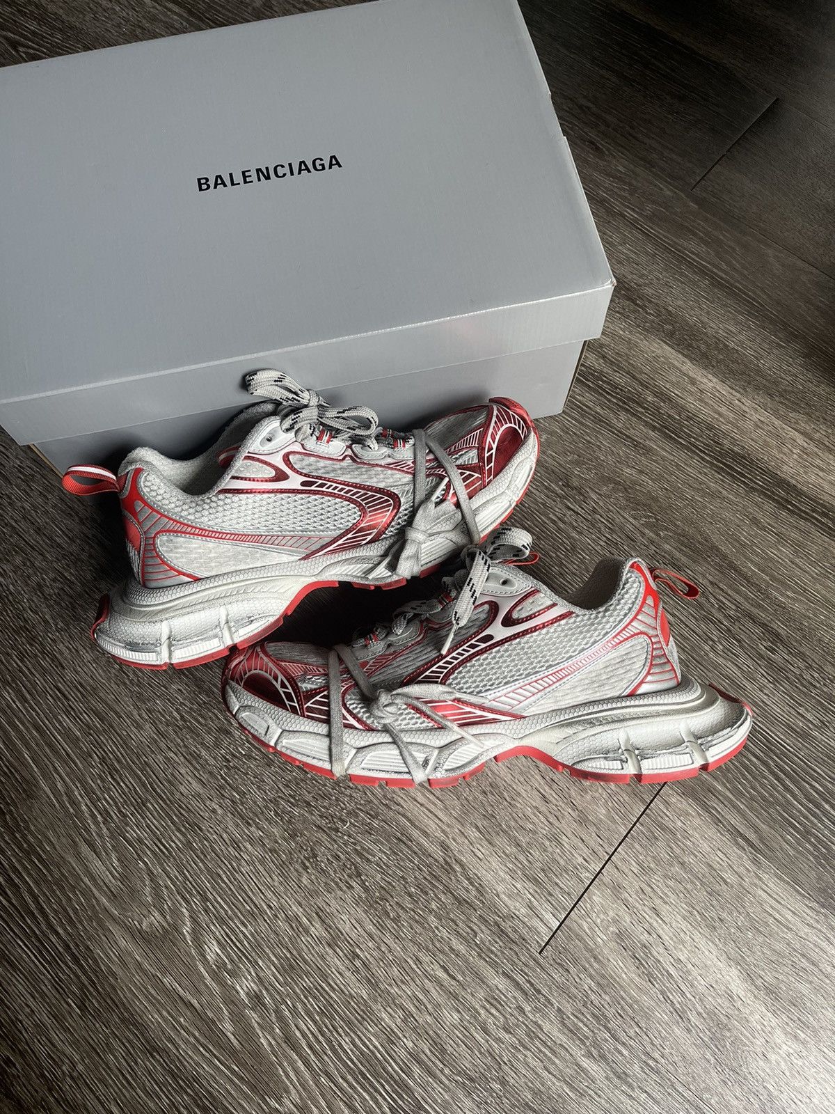 Balenciaga Balenciaga 3XL Silver Red Sneaker Shoe | Grailed