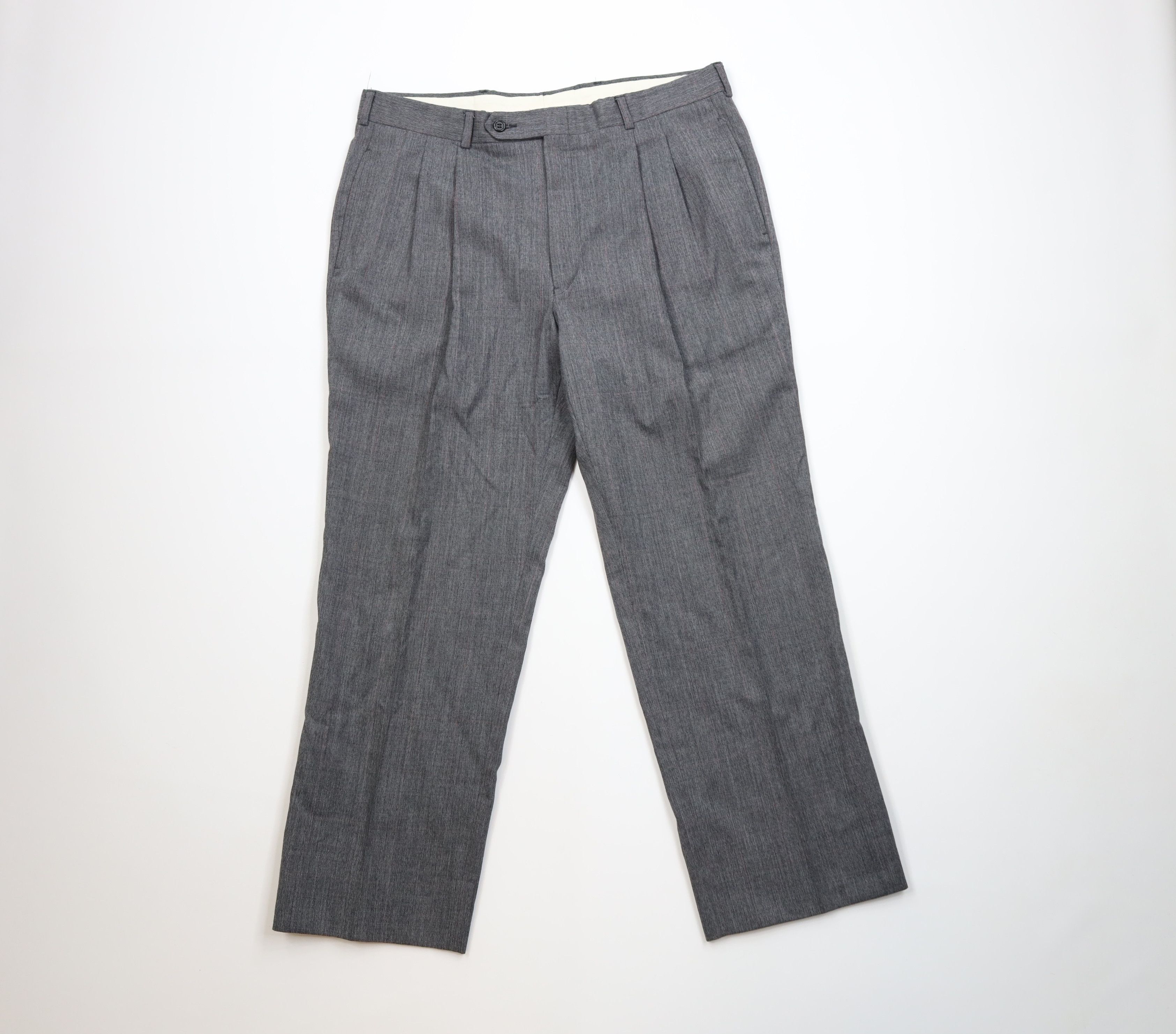 Vintage Vintage 70s Streetwear Wool Wide Leg Chino Pants Plaid USA Size US 36 / EU 52 - 1 Thumbnail