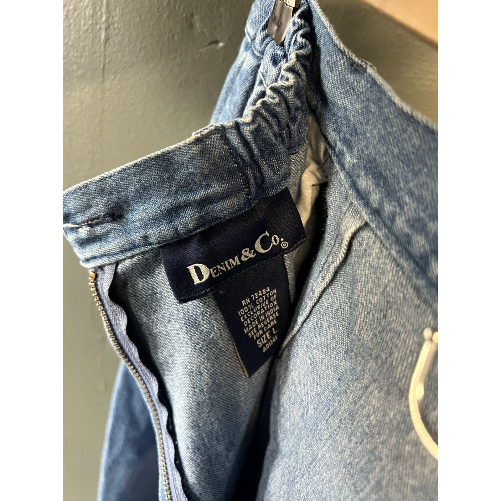 Denim & Co. VINTAGE Denim&Co Women Large Embroidered Denim Maxi Skirt Blue 35" Length L Patchwork Coastal Prairie Boys GirlsMens Womens Size 36" / US 14 / IT 50 - 3 Thumbnail