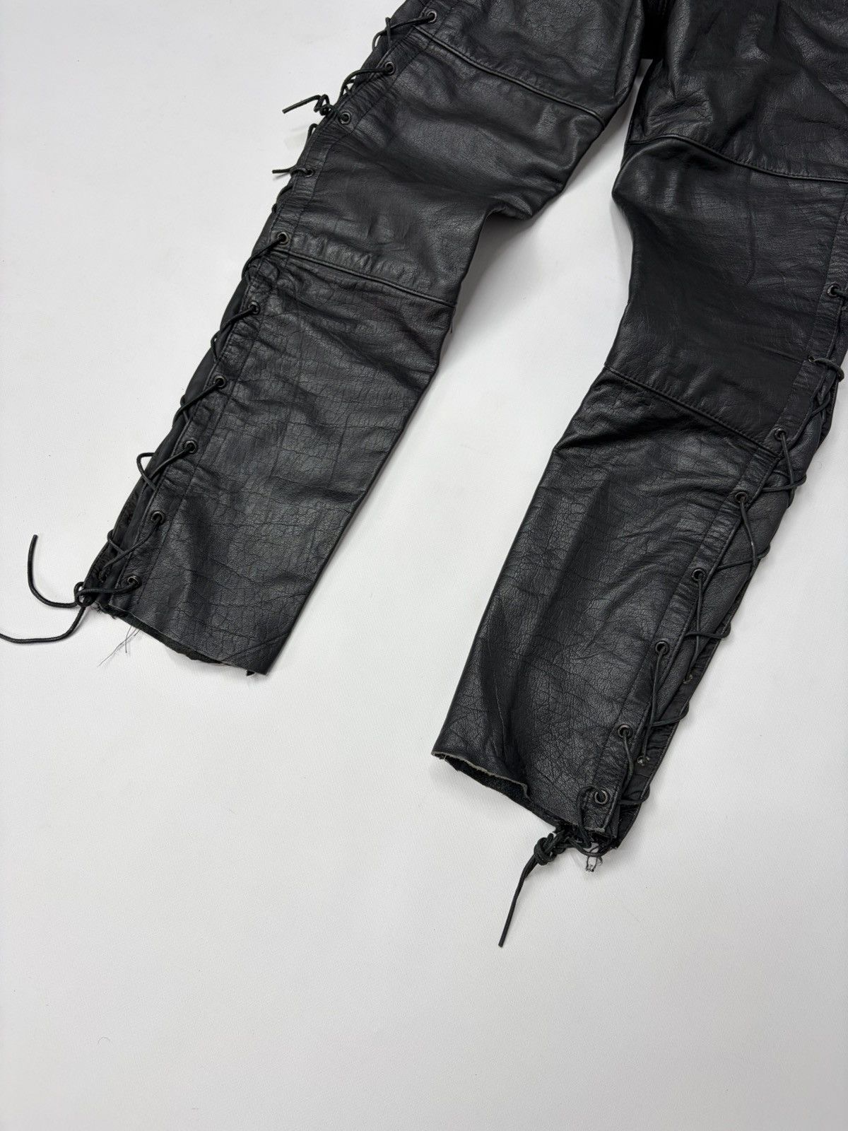 Hedi Slimane 🔥 Vintage Leather Pants 00s Italian Rock Noir Archive Grunge Size US 29 - 7 Thumbnail