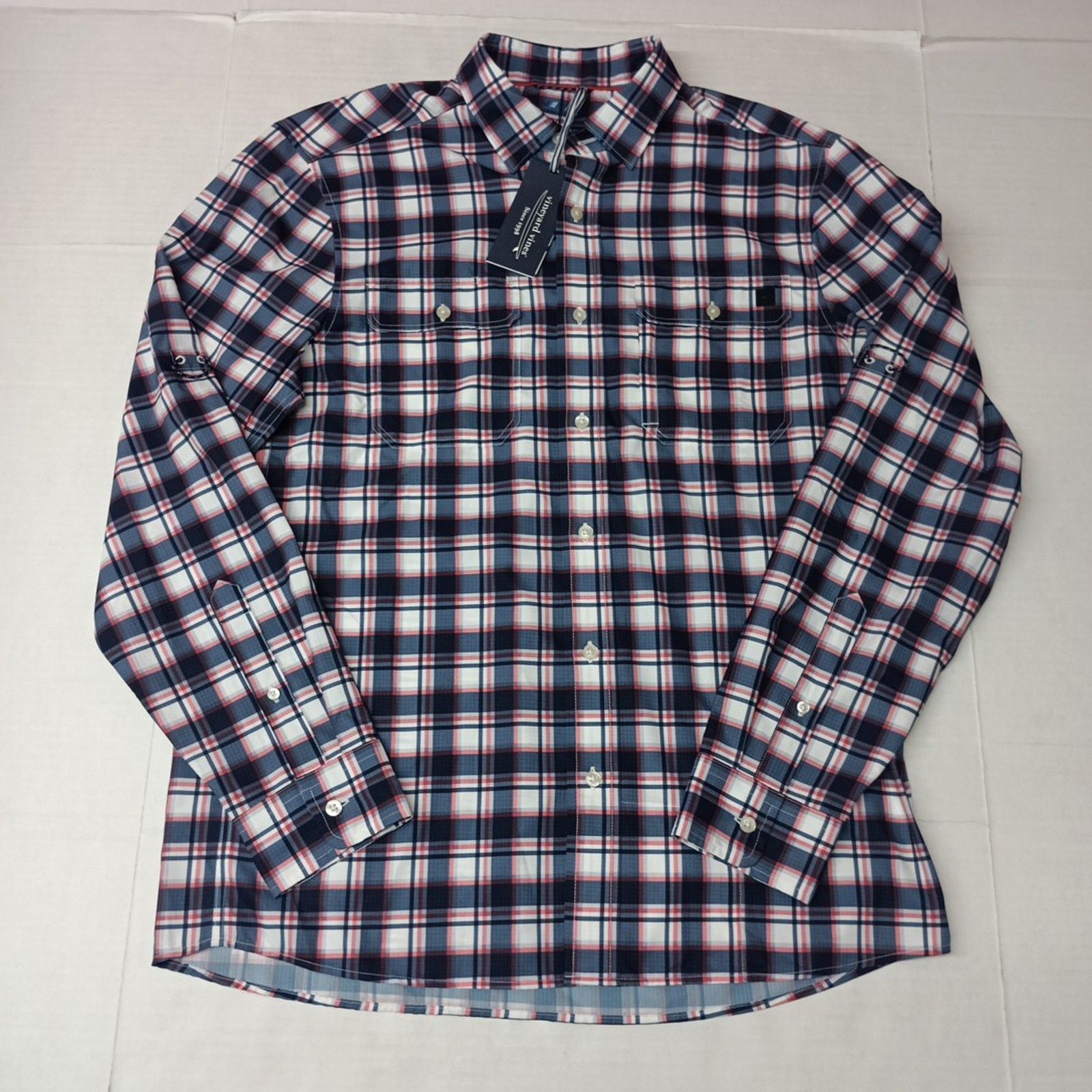 Vineyard Vines Vineyard Vines Shirt Men M Blue Plaid Vented Roll Tab Sleeve Size US M / EU 48-50 / 2 - 1 Thumbnail