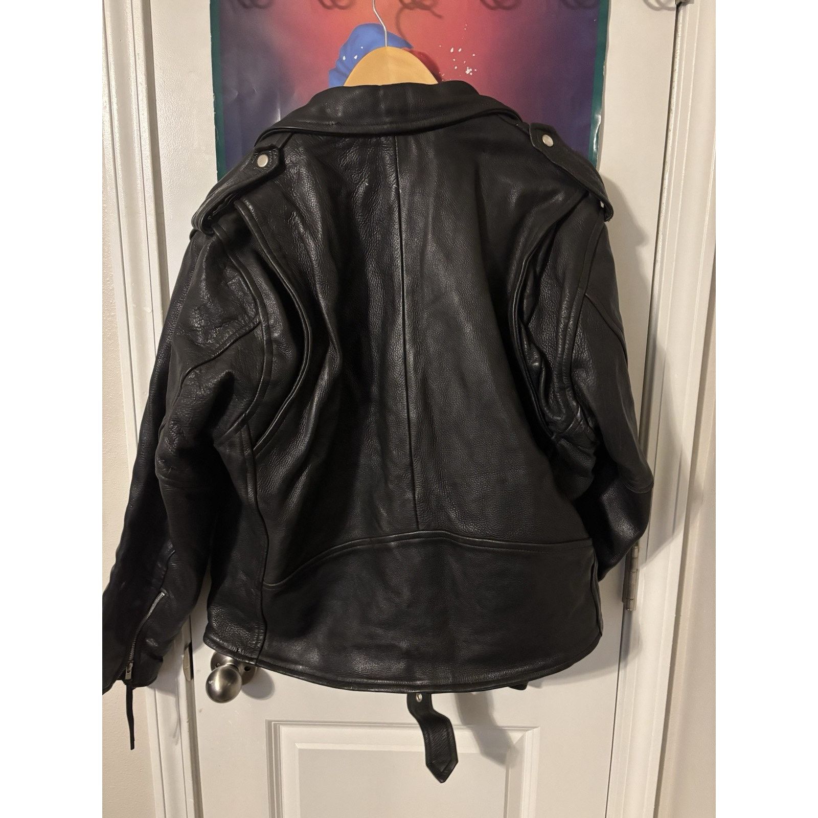 The Unbranded Brand Motorcycle jacket black n/a 80s heavy duty leather Size US M / EU 48-50 / 2 - 2 Thumbnail