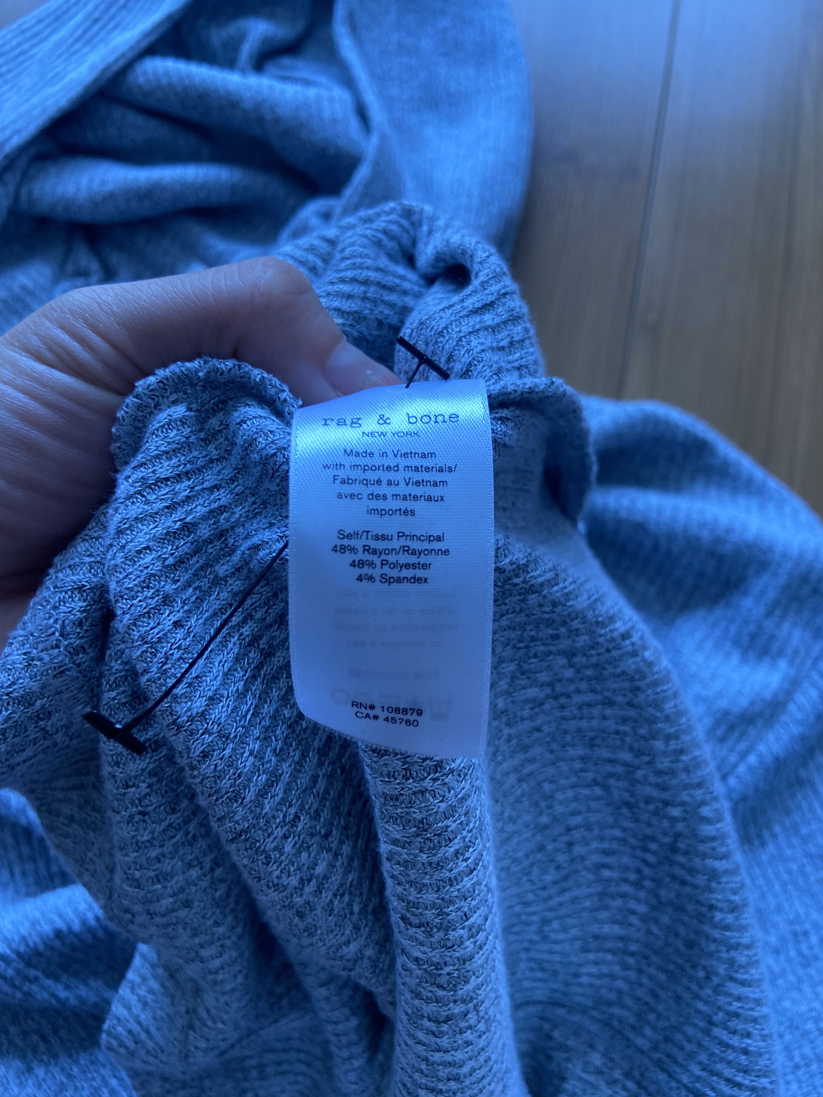 Rag & Bone Rag & Bone Ribbed Gray Lightweight Hoodie Women's XXS Size US XXS / EU 40 - 5 Thumbnail