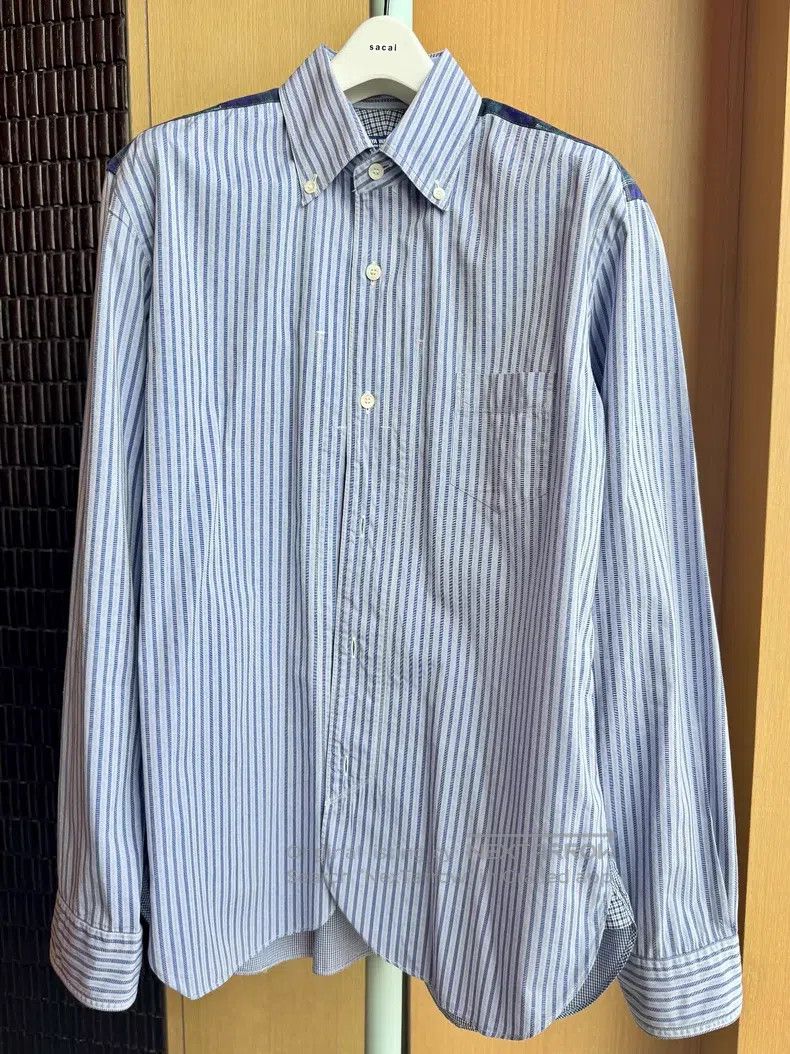 Junya Watanabe JUNYA WATANABE Navy and White Striped Shirt Size US S / EU 44-46 / 1 - 1 Thumbnail
