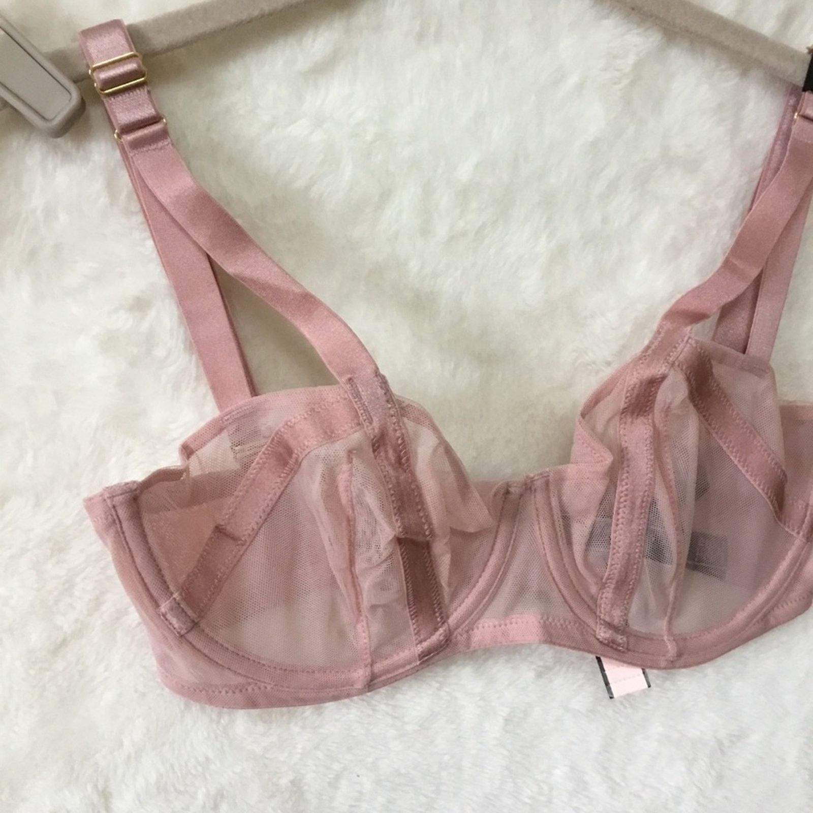Victoria's Secret Victoria Secret Pink Unlined Mesh Balconette Bra Size ONE SIZE - 5 Thumbnail