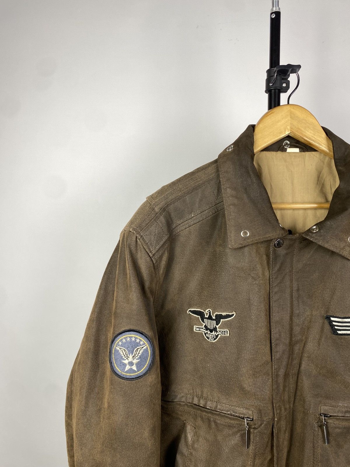 Vintage Vintage Leather Bomber Aviator Flight Jacket Schott Style Size US L / EU 52-54 / 3 - 3 Thumbnail