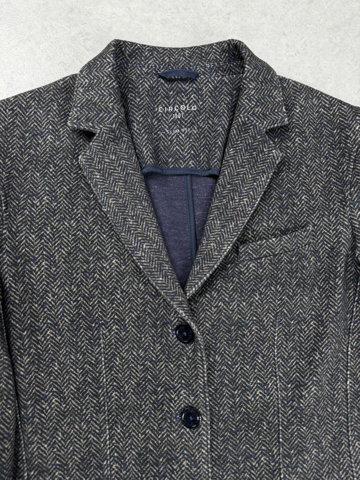 Circolo 1901 Circolo 1901 Womens Jersey Blazer Herringbone Size 48 Size XL / US 12-14 / IT 48-50 - 5 Thumbnail