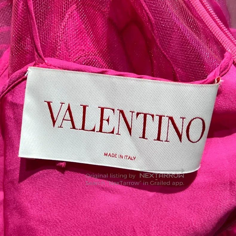 Valentino Valentino Magenta lace floral butterfly dress Size S / US 4 / IT 40 - 3 Thumbnail