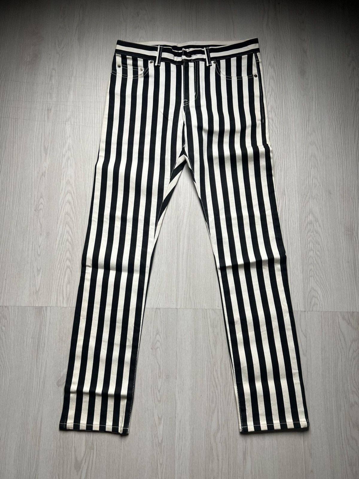 Hedi Slimane × Saint Laurent Paris SS13 Saint Laurent Hedi Slimane Striped Jeans Size US 29 - 1 Thumbnail