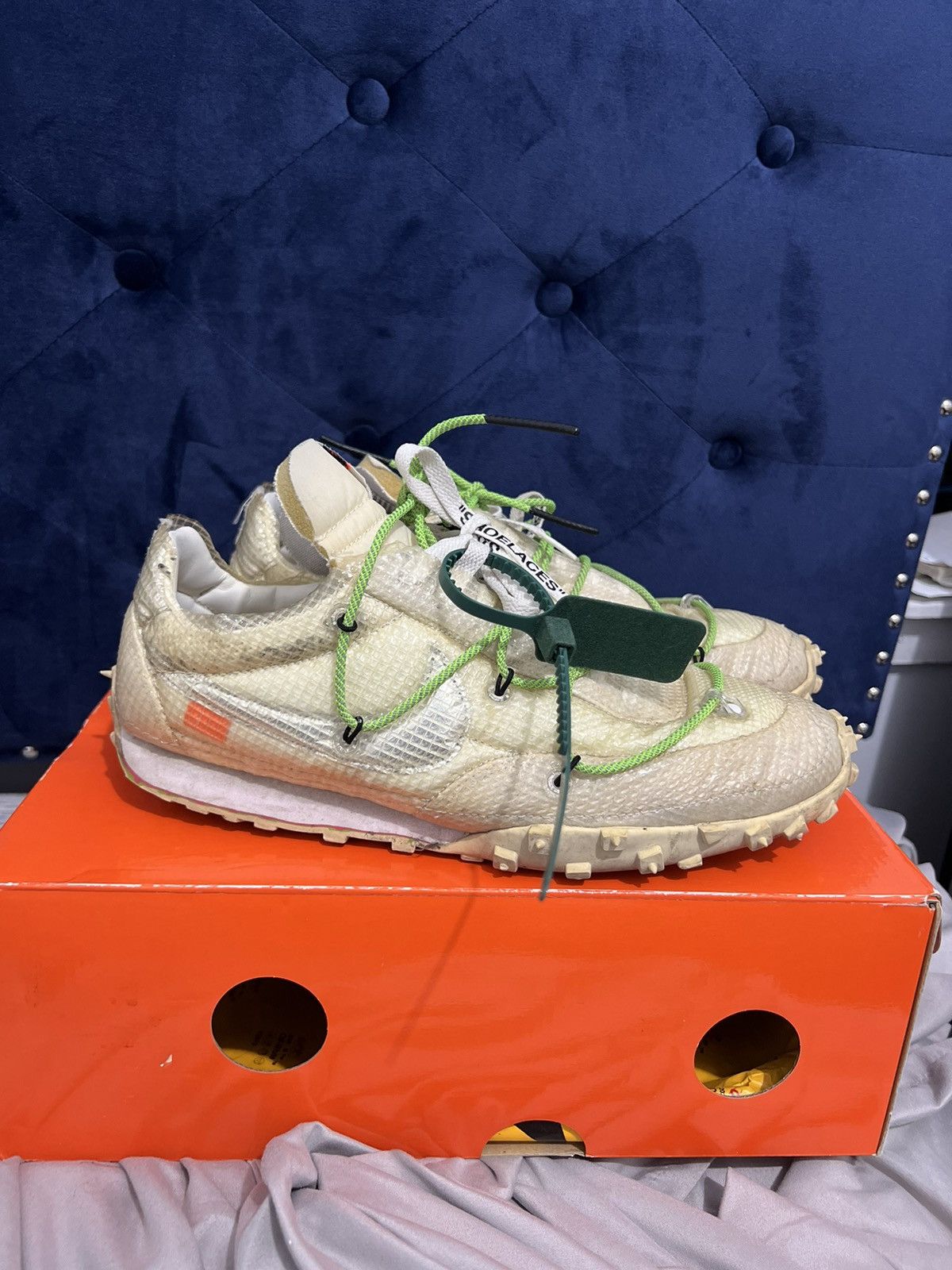 27.5㎝ Offwhite 釣れる x Nike Waffle racer 