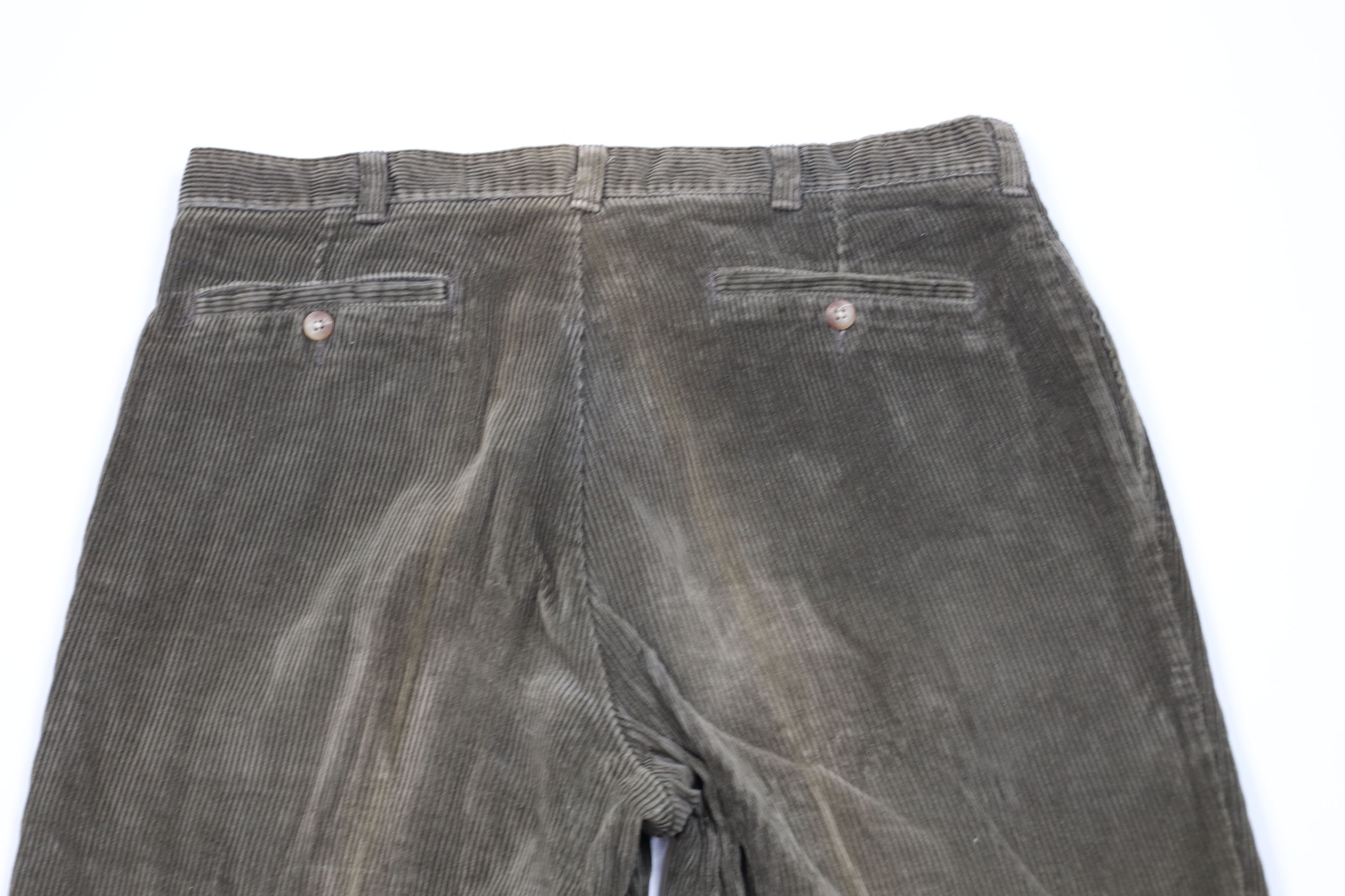Vintage Vintage 90s Streetwear Pleated Wide Leg Corduroy Pants Green Size US 36 / EU 52 - 11 Thumbnail