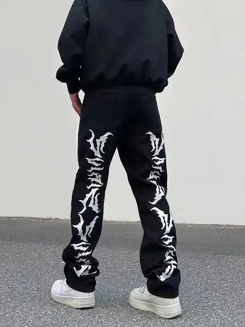 Designer × Vintage High Street Straight Loose Gothic y2k Jeans Trousers Size US 32 / EU 48 - 4 Thumbnail