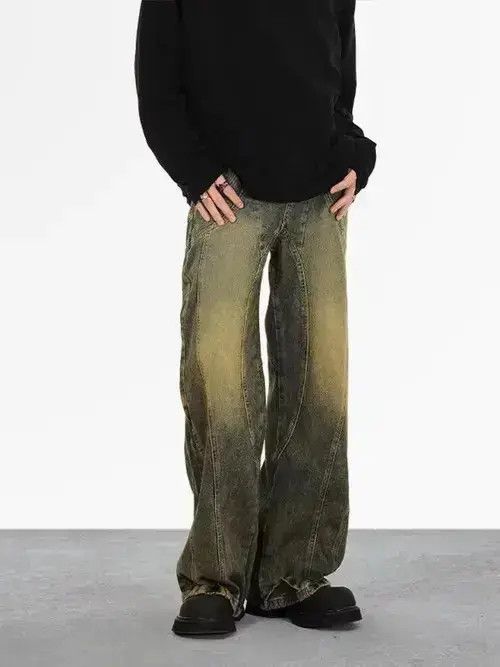 Japanese Brand Vintage straight-leg draped jeans Size US 32 / EU 48 - 4 Thumbnail