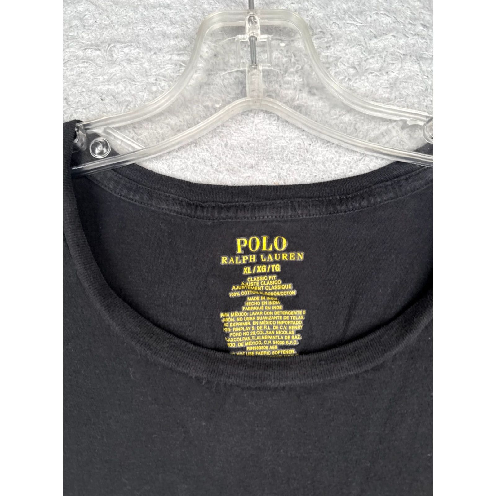 Ralph Lauren VINTAGE Ralph Lauren Polo Shirt Adult XL Black Crew Classic Cotton Jersey Logo Embroidered Men’s T-Shirt 90s Designer Sports All Seasons Mens Size US XL / EU 56 / 4 - 6 Thumbnail