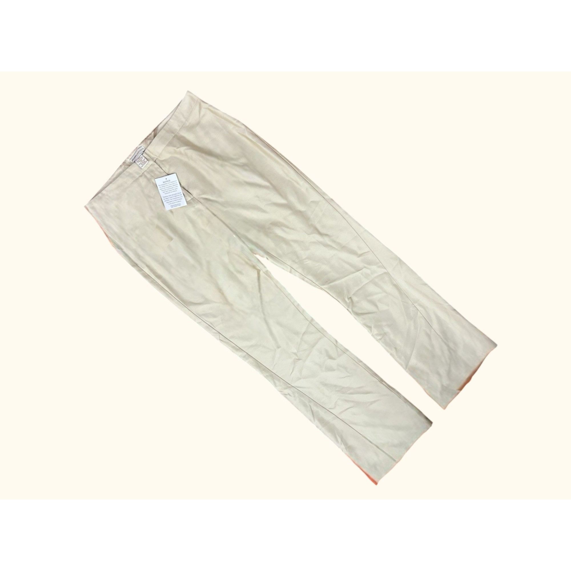 Bcbgmaxazria Bcbgmaxazria Womens High-Waist Beige Satin Trousers Size 8 P Size 30" / US 8 / IT 44 - 1 Thumbnail